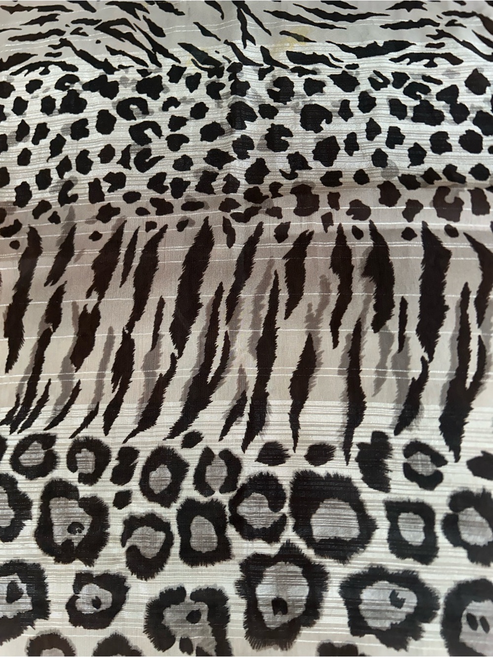 Scarf lovely animal print gray black 15“ x 48“